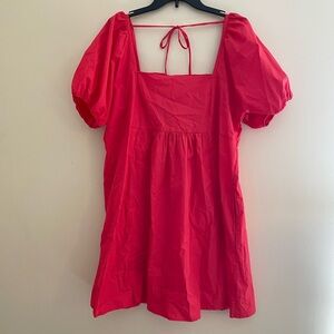 Draper James Coral Puff Sleeve Dress